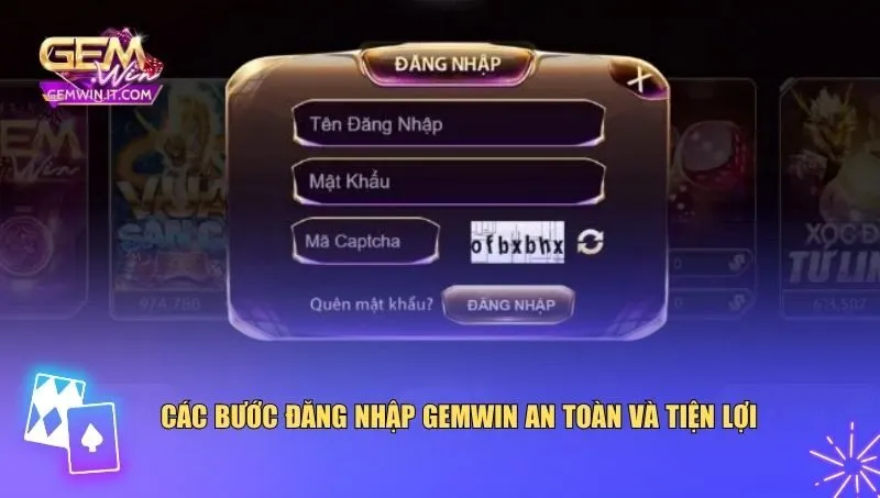 Các bước đăng nhập Gemwin an toàn và tiện lợi