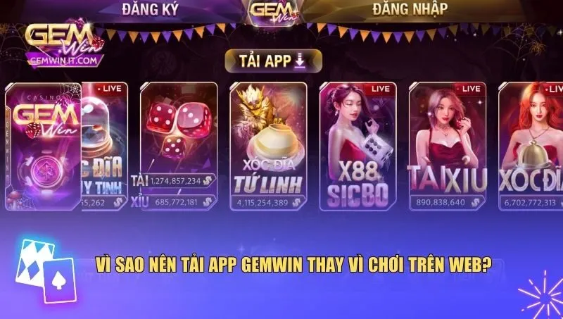 Tải app Gemwin mở ra nhiều ưu đãi độc quyền cùng trải nghiệm mượt mà
